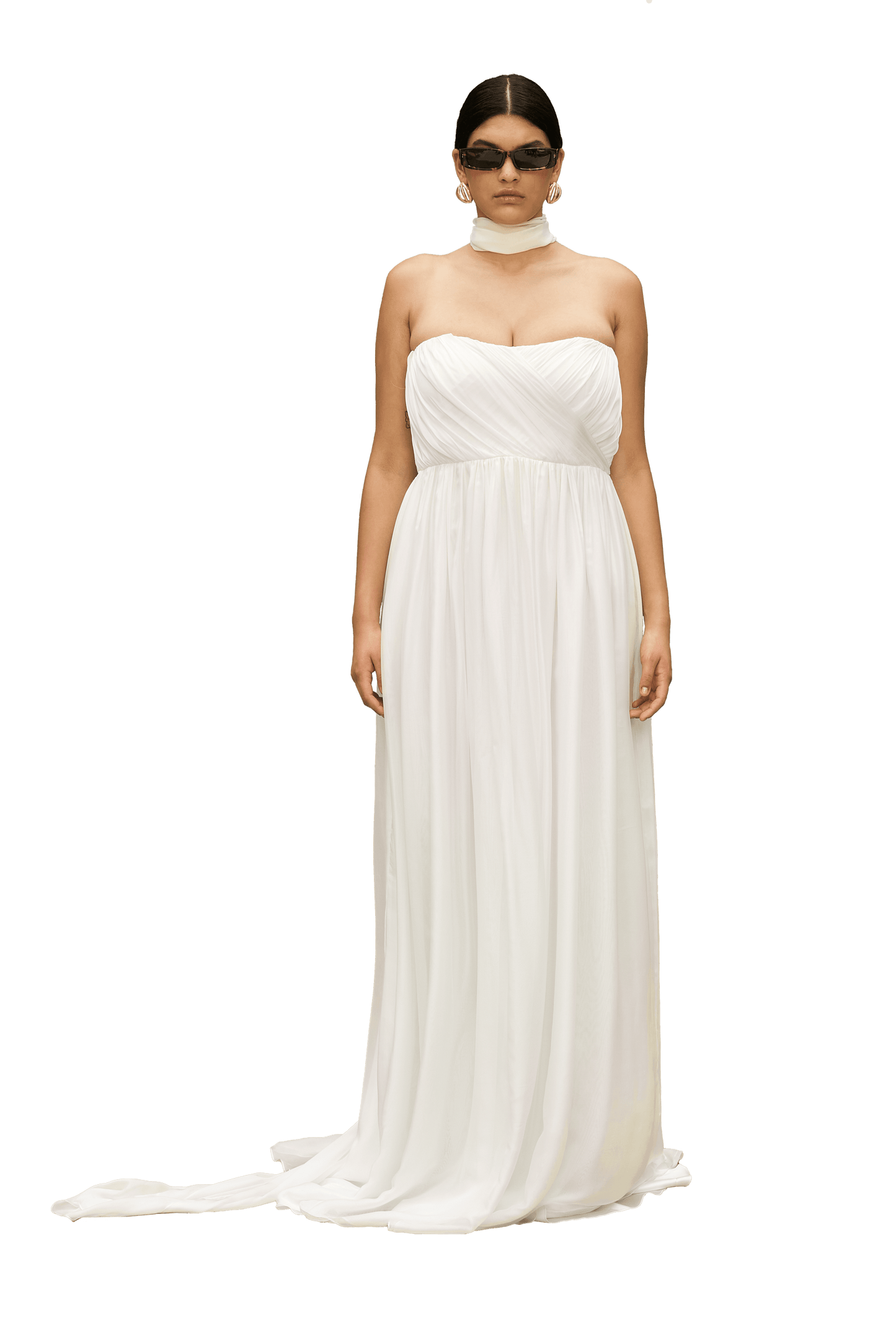 STYLE 033 // HAND PLEATED HIGH WAISTED SILK CHIFFON GOWN