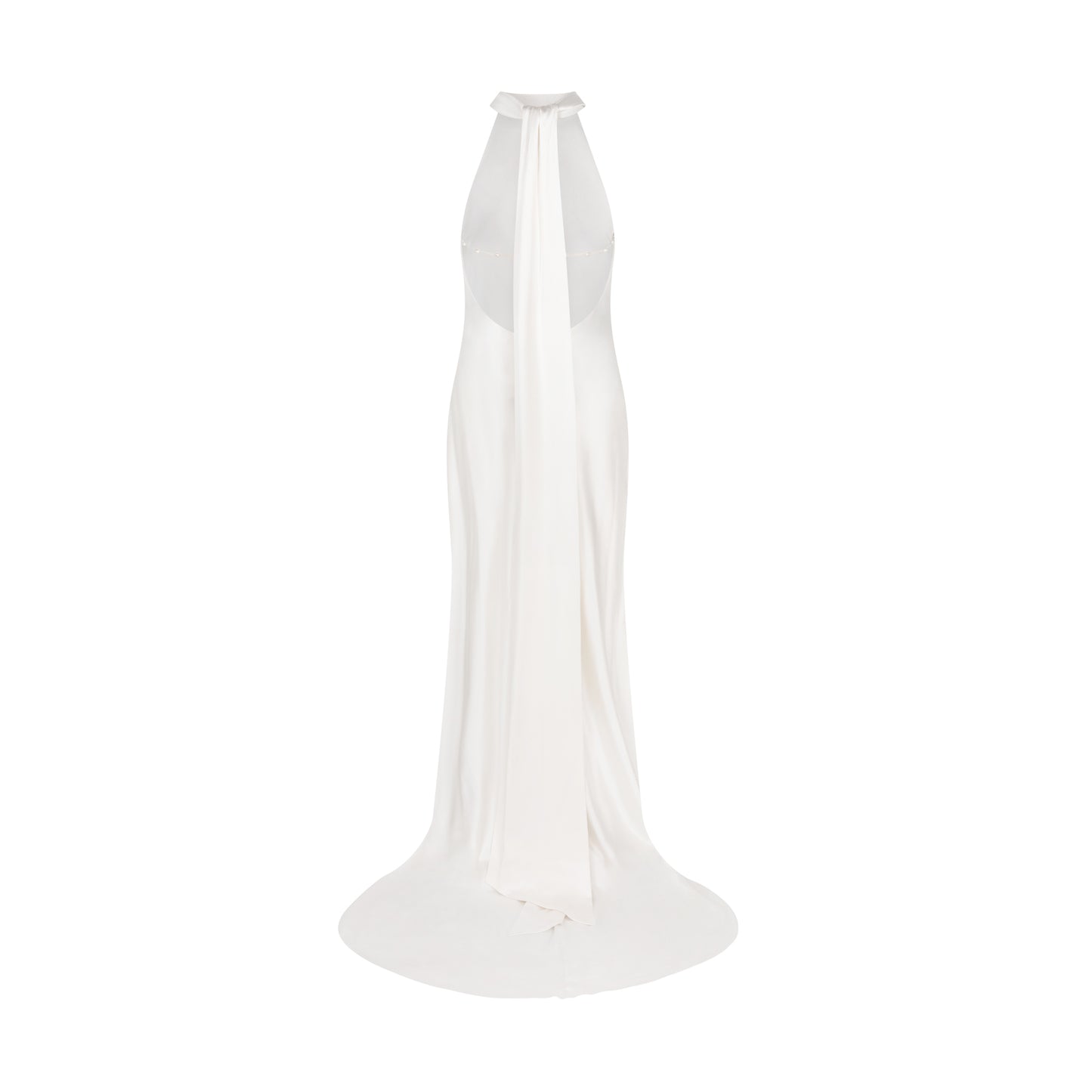 STYLE 116 // BACKLESS HALTER WITH PEARL DETAIL
