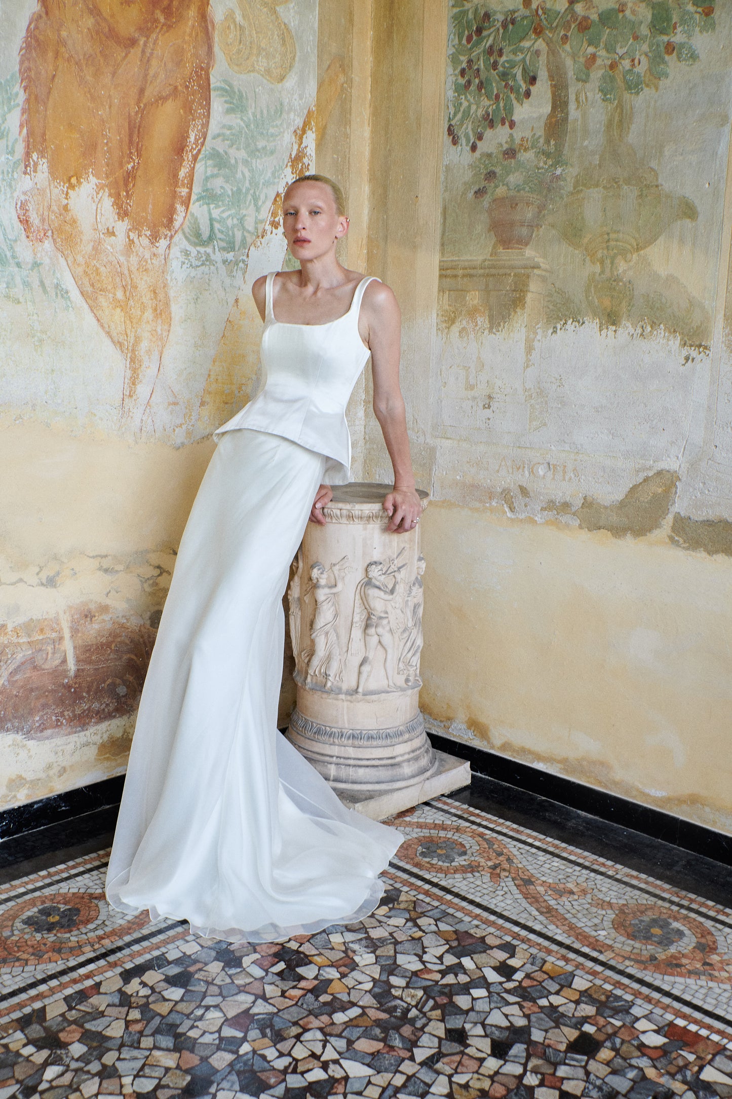 STYLE 143 // SILK SATIN AND ORGANZA SKIRT