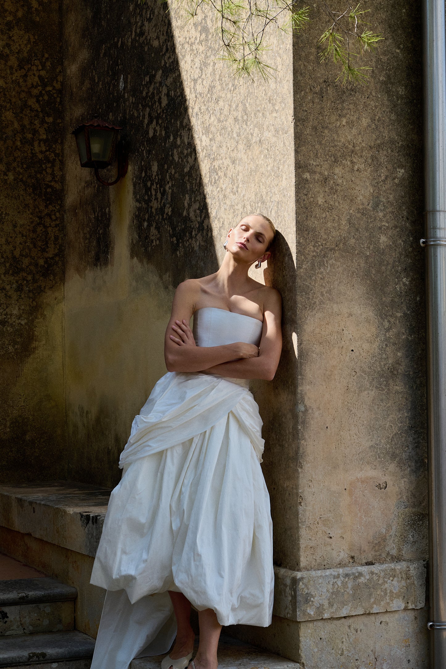 STYLE 166 // SILK TAFFETA CORSETED GOWN WITH PUFFBALL SKIRT