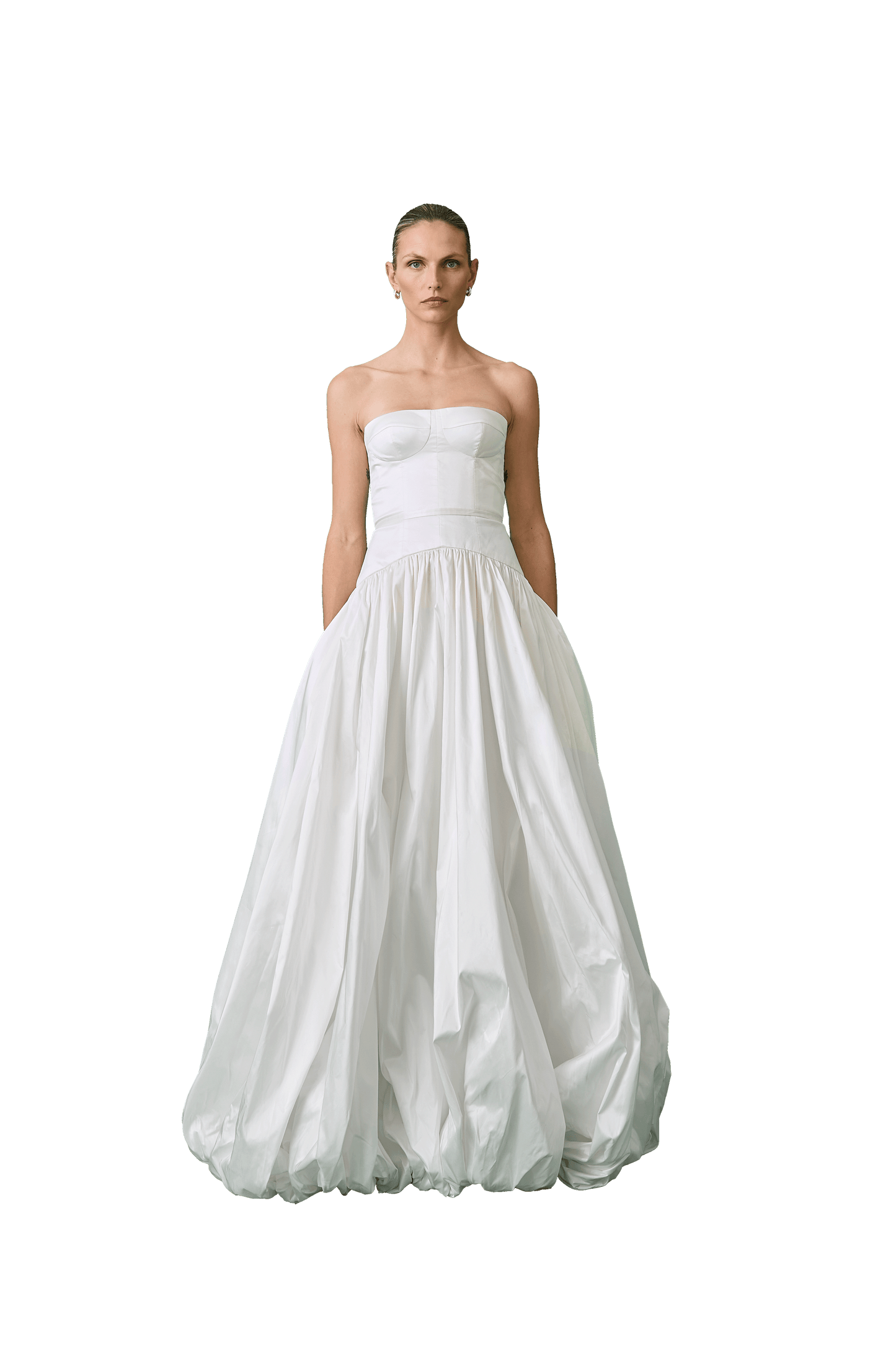 STYLE 171 // SILK TAFFETA CORSET GOWN WITH TUCKED SKIRT