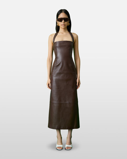 A LITTLE LATER THAN PLANNED LEATHER DRESS