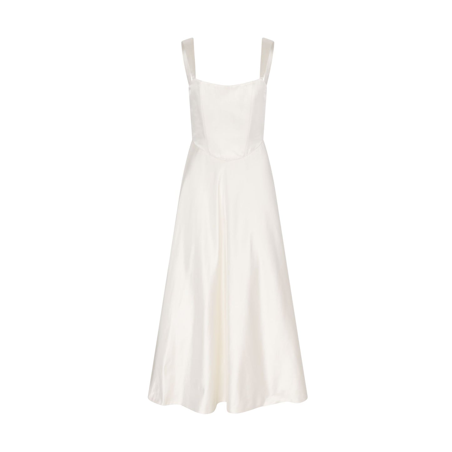 STYLE 096 // DUCHESSE SATIN CORSETED ANKLE LENGTH DRESS