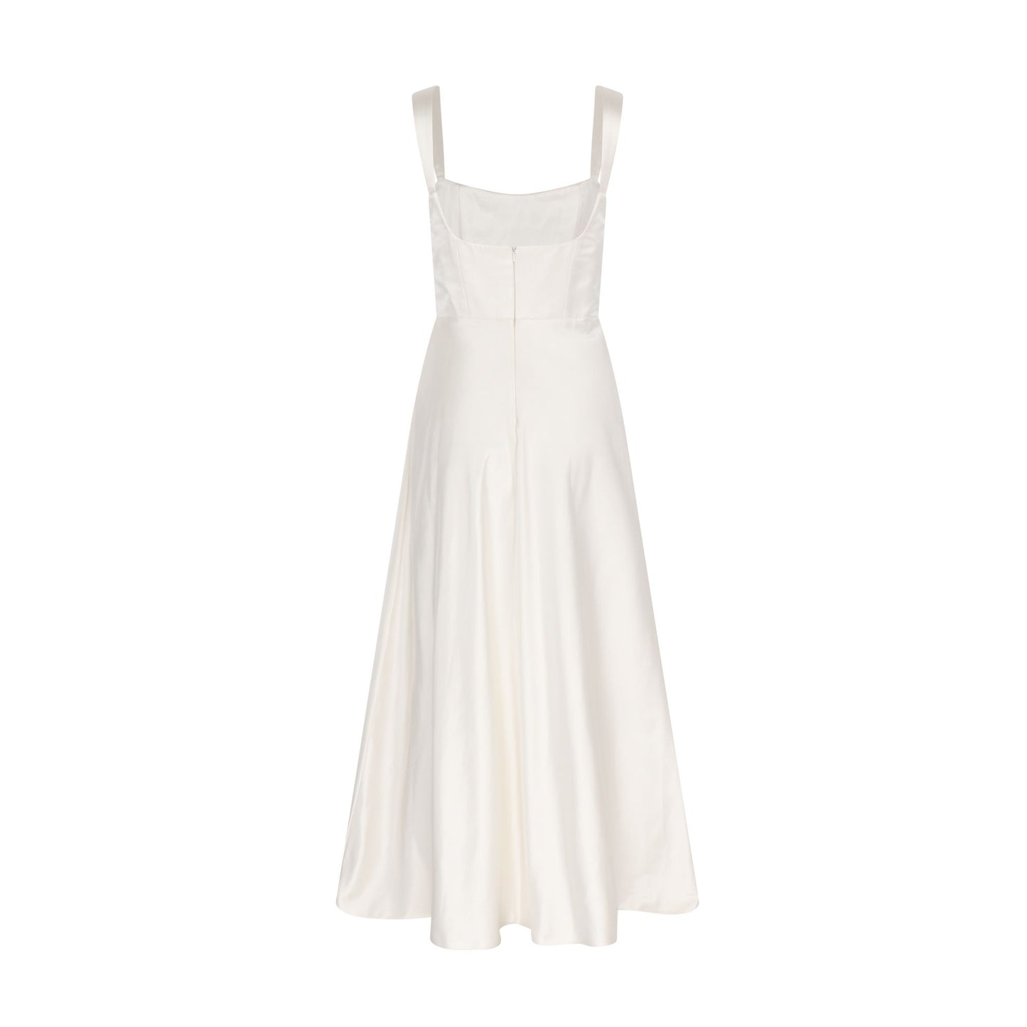 STYLE 096 // DUCHESSE SATIN CORSETED ANKLE LENGTH DRESS