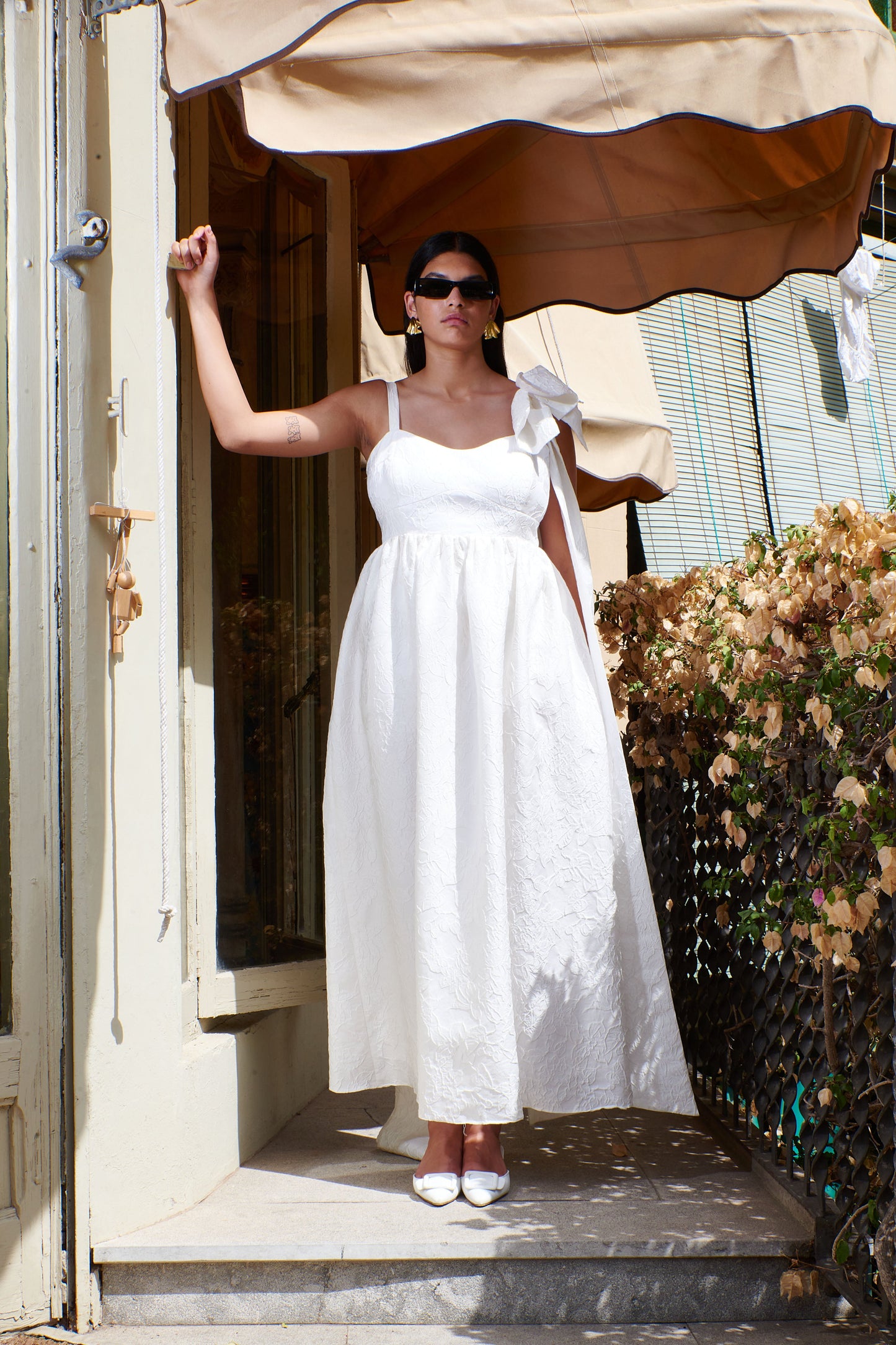 Style 098 - Brocade Dress With Bow