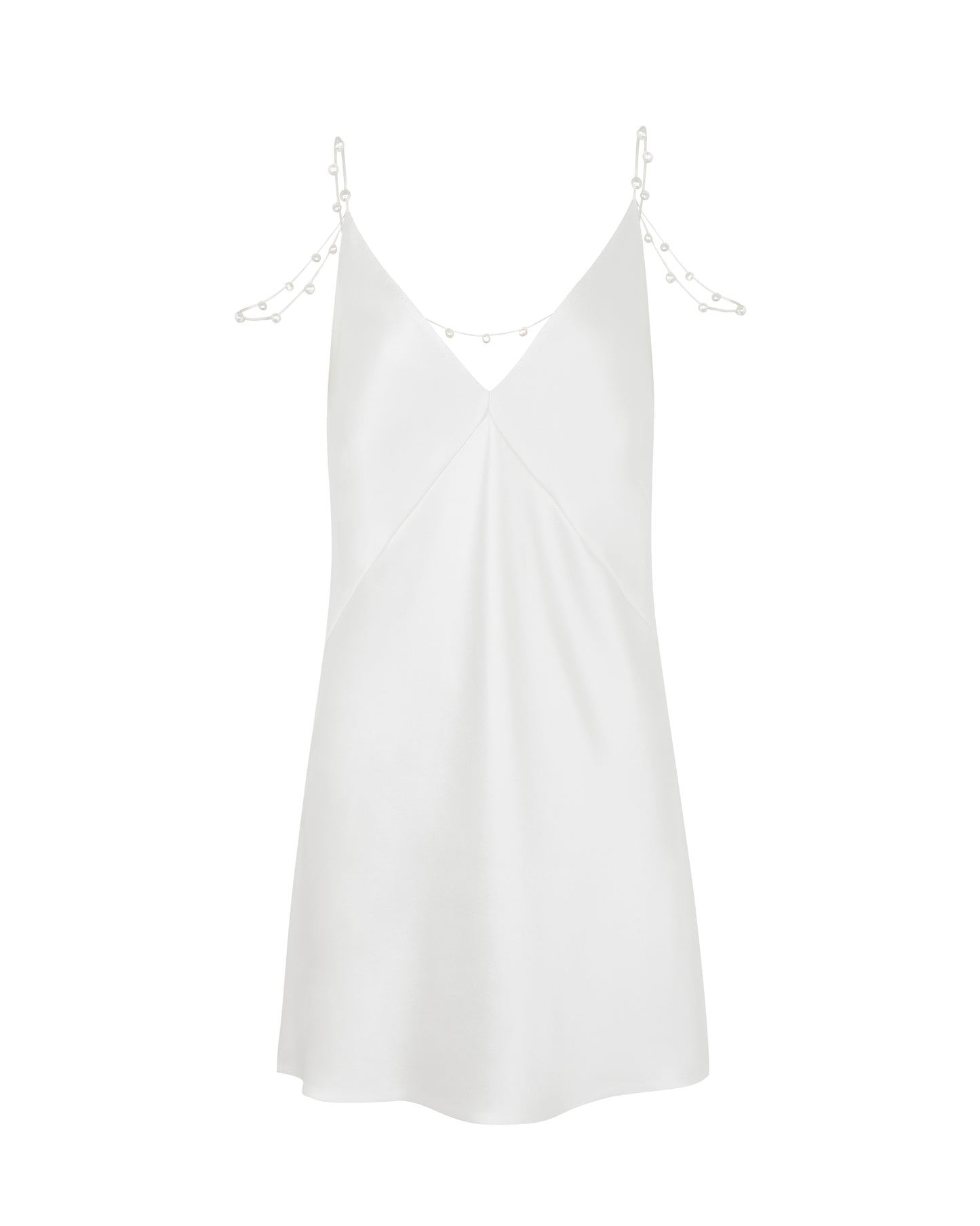 STYLE 084 // SILK SATIN MINI WITH PEARL DETAIL