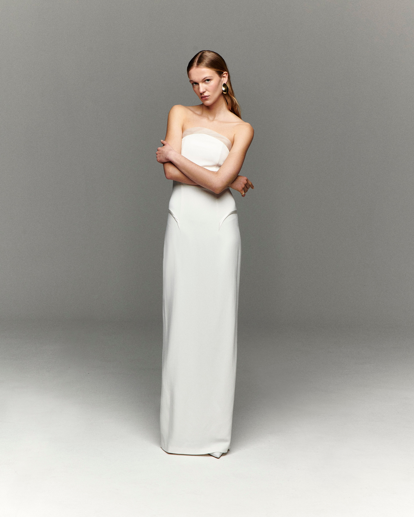 STYLE 114 // STRAPLESS SILK CREPE GOWN