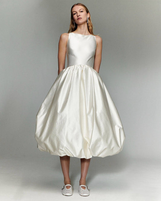 STYLE 115 // DUCHESSE SATIN BUBBLE HEM IN IVORY