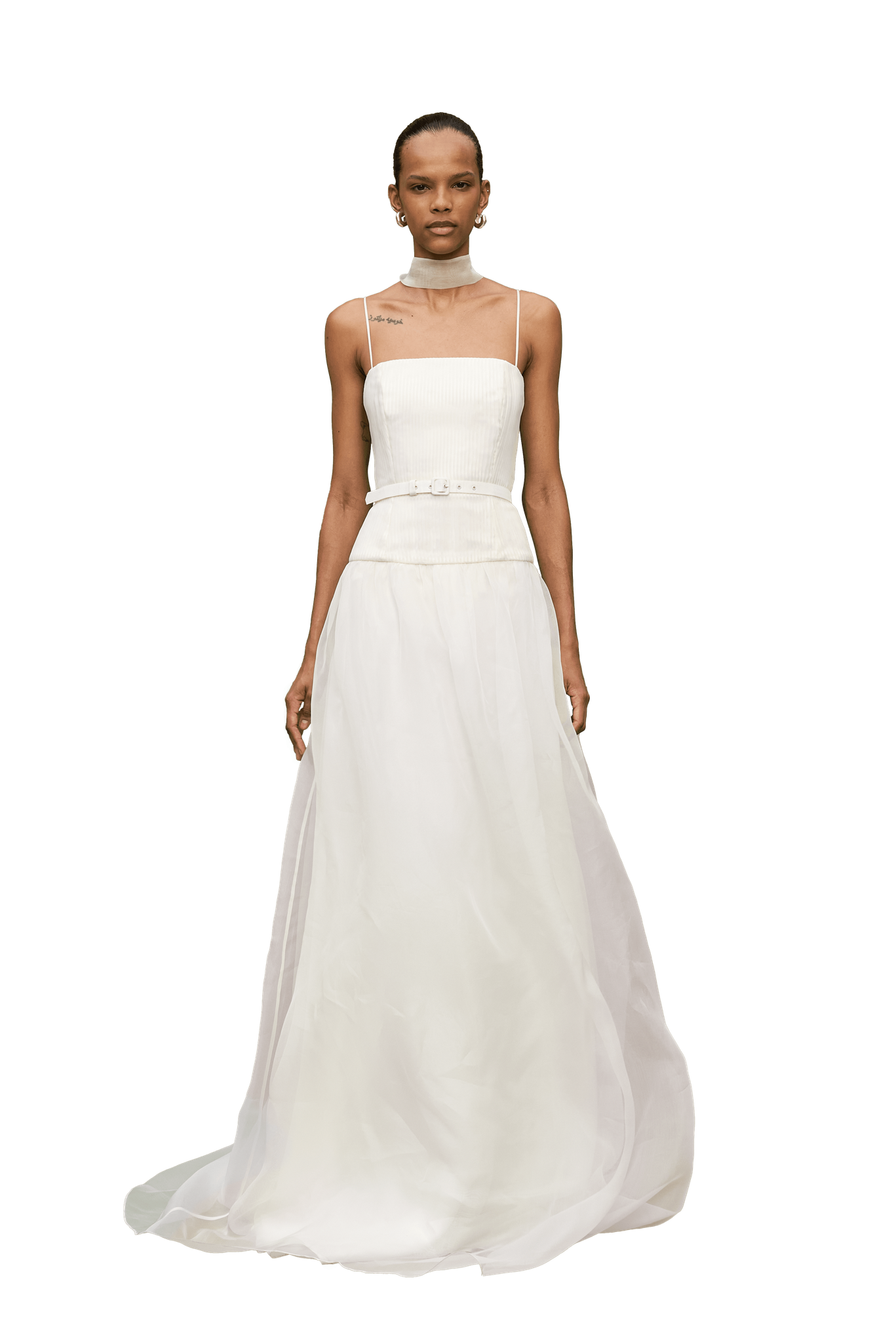 STYLE 095 // PLEATED ORGANZA GOWN WITH DROP WAIST