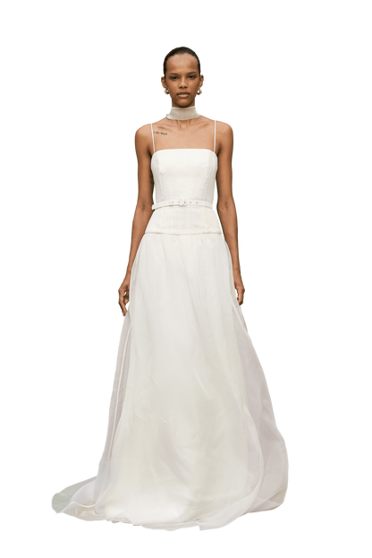 STYLE 095 // PLEATED ORGANZA GOWN WITH DROP WAIST