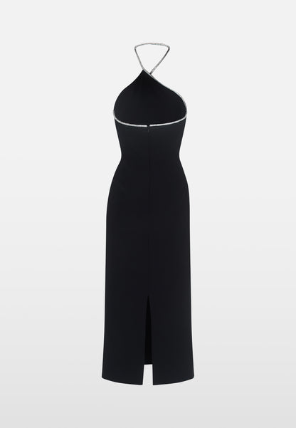 THE WHEN IN DOUBT ASYMMETRIC HALTER IN BLACK