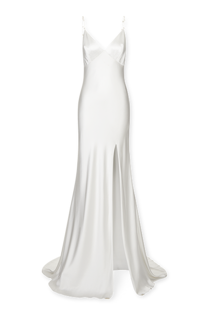 Silk long 2025 white dress