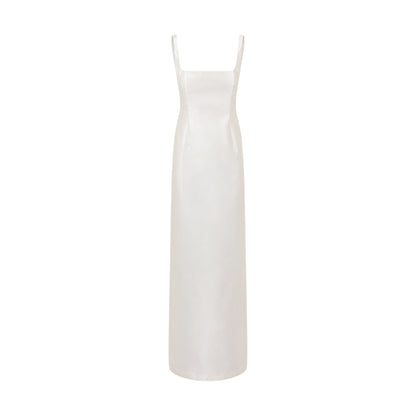 STYLE 110 // SQUARE NECK SILK MIKADO COLUMN GOWN