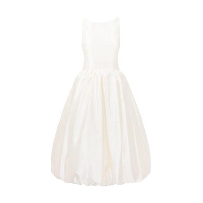 STYLE 115 // DUCHESSE SATIN BUBBLE HEM IN IVORY