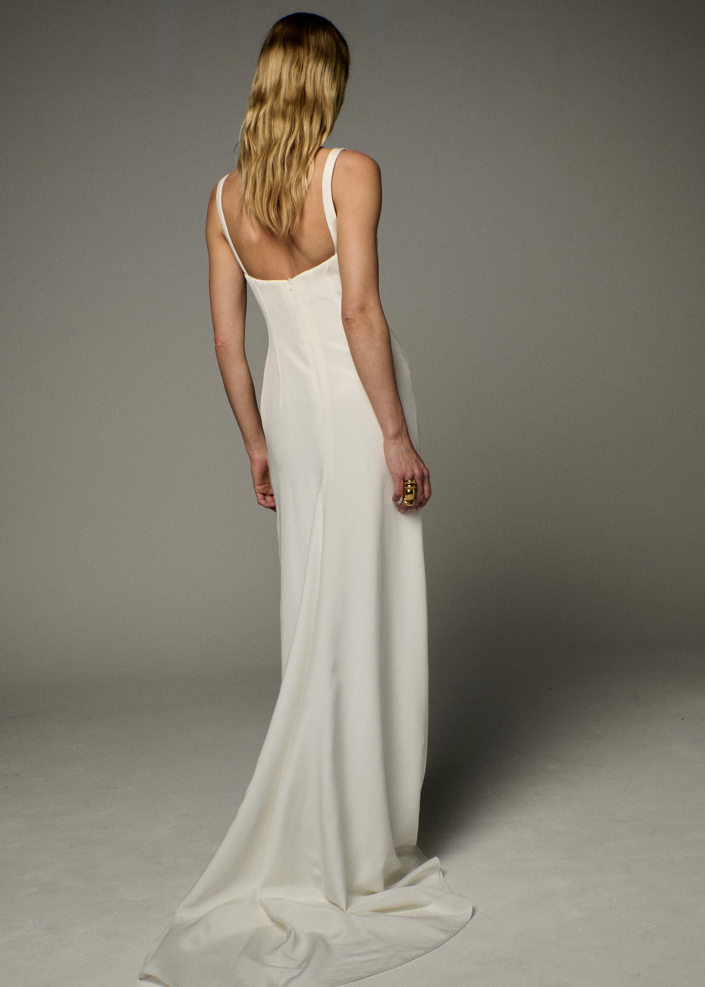 STYLE 146 // CORSETED SILK GOWN WITH DRAPED SKIRT DETAIL