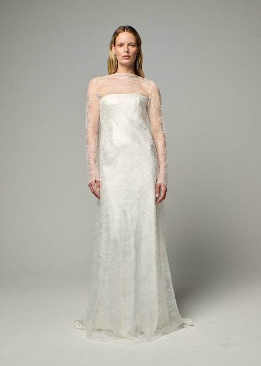 STYLE 155 // LACE OVERLAY WITH DRAPED NECK