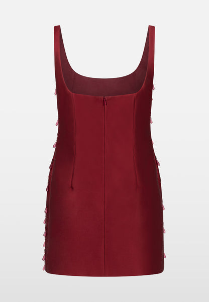 A DROP MORE DRESS IN BURGUNDY