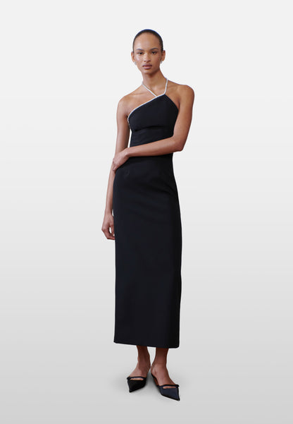 THE WHEN IN DOUBT ASYMMETRIC HALTER IN BLACK