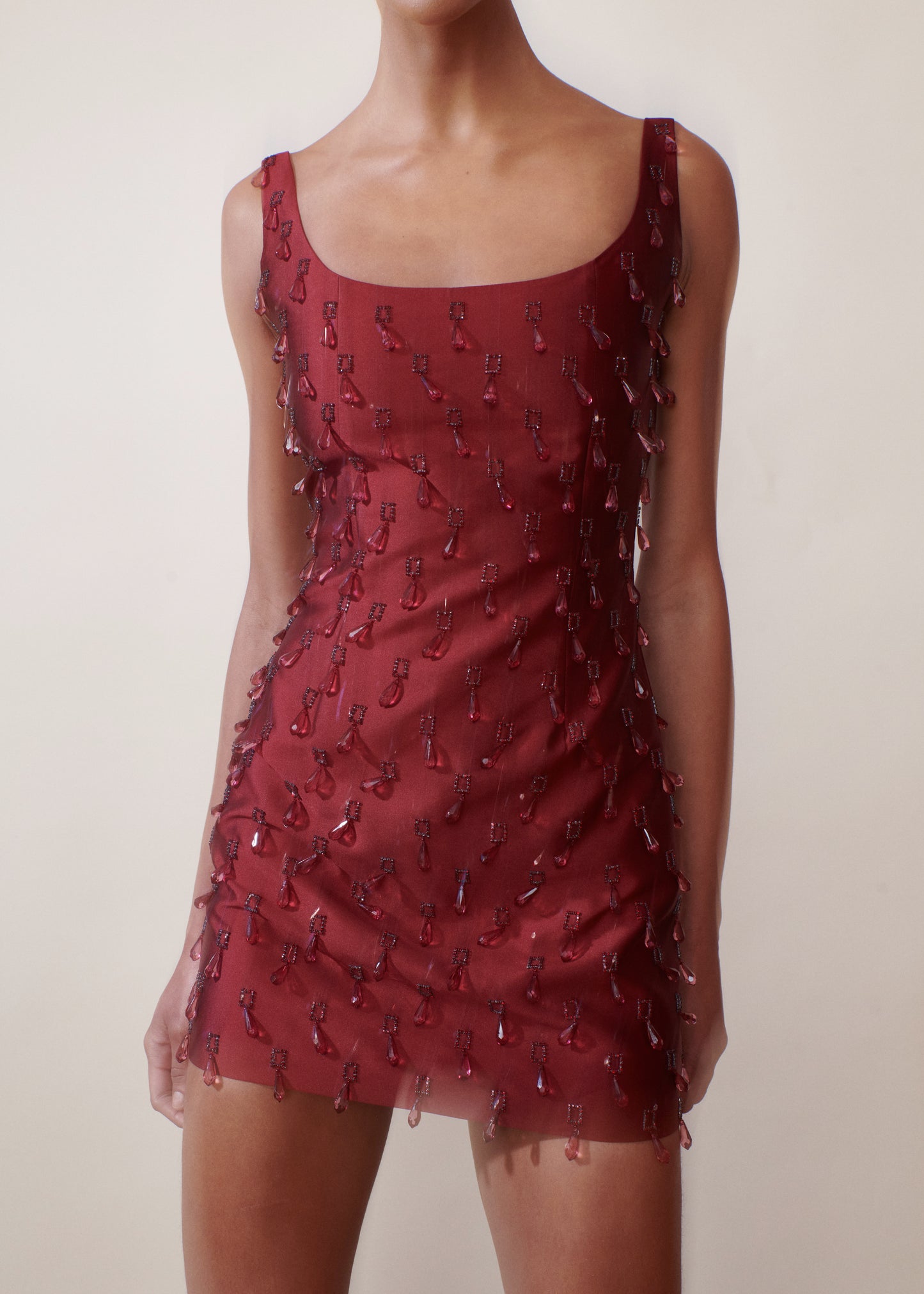 A DROP MORE DRESS IN BURGUNDY