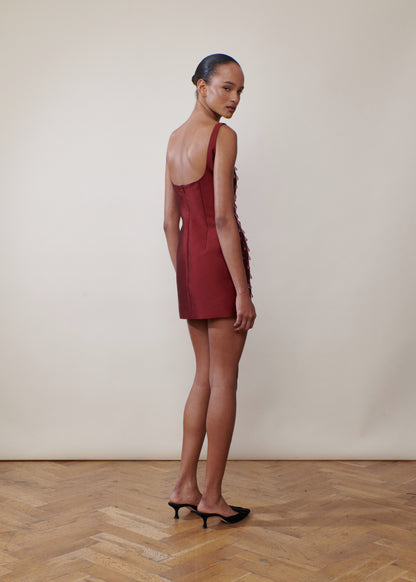 A DROP MORE DRESS IN BURGUNDY