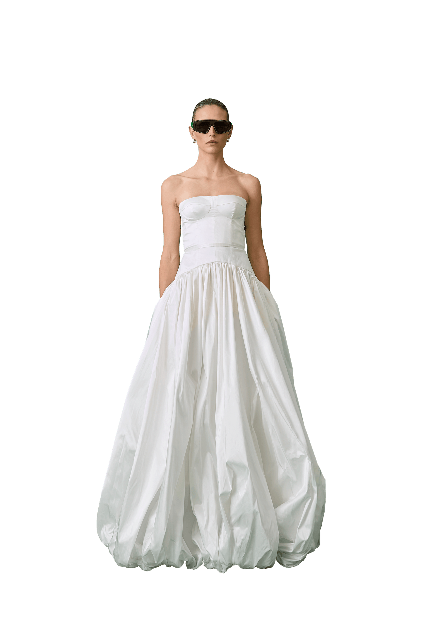 STYLE 171 // SILK TAFFETA CORSET GOWN WITH TUCKED SKIRT