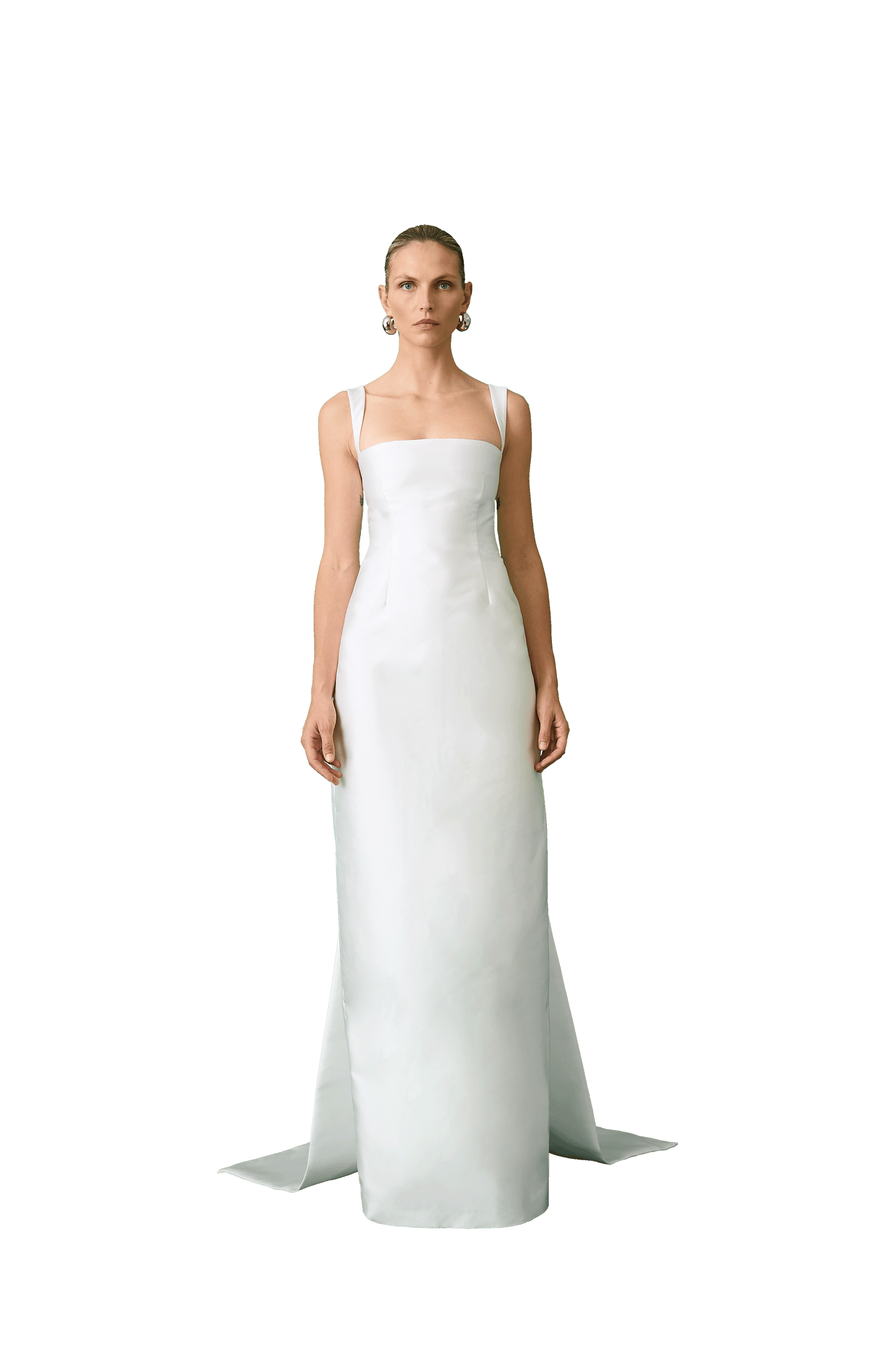 STYLE 182 // MIKADO COLUMN GOWN WITH SASHES