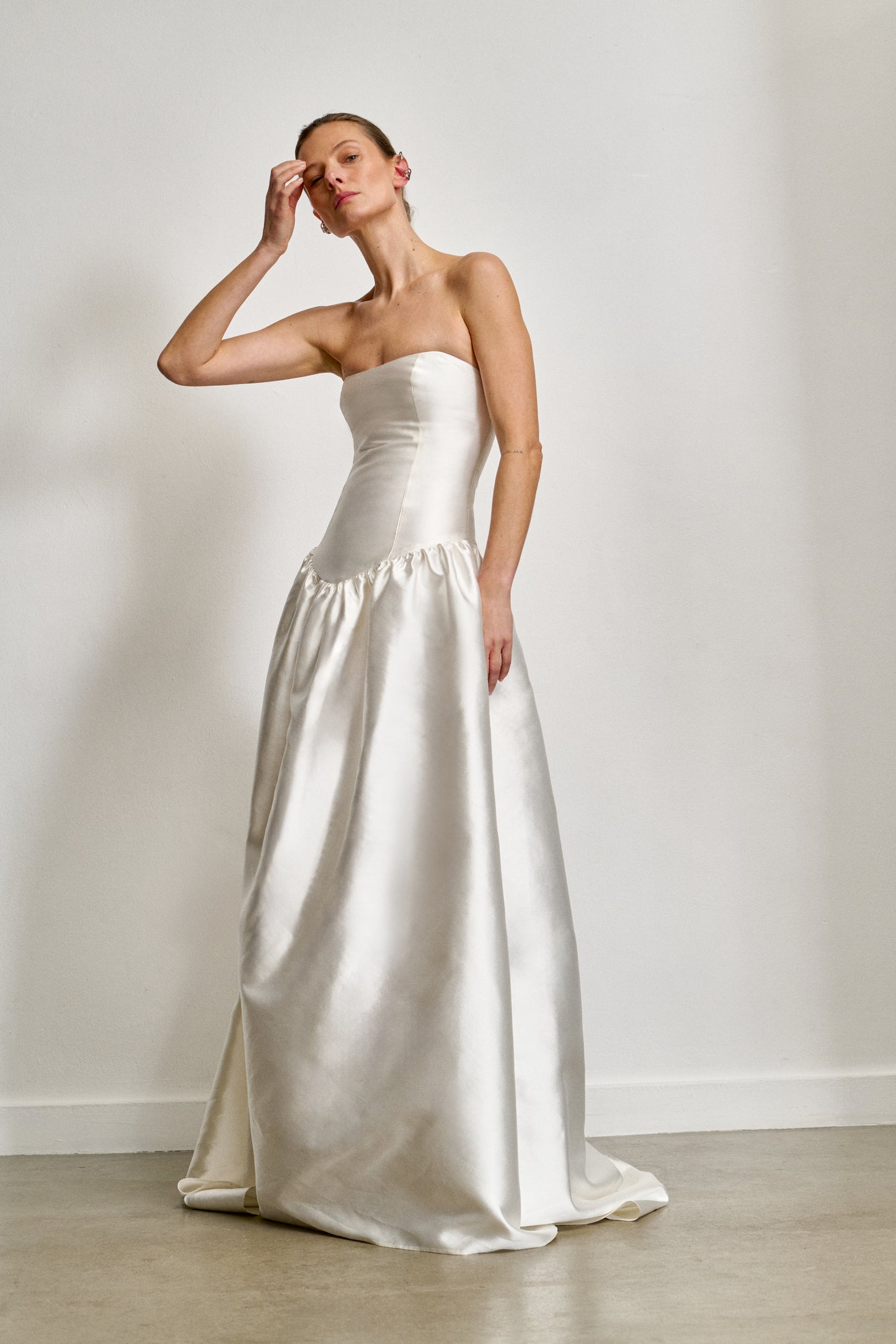 STYLE 175 // STRAPLESS SCOOP NECK SILK MIKADO DROP WAIST GOWN THE OWN STUDIO STYLE 175 // STRAPLESS SCOOP NECK SILK MIKADO DROP WAIST GOWN THE OWN STUDIO