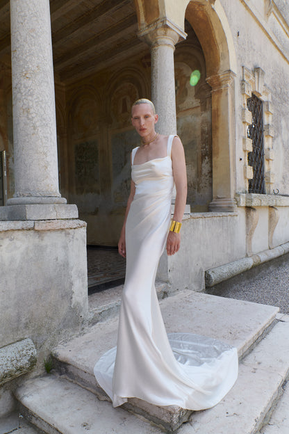 STYLE 167 // BACKLESS GOWN WITH PEARL STRAP THE OWN STUDIO STYLE 167 // BACKLESS GOWN WITH PEARL STRAP THE OWN STUDIO