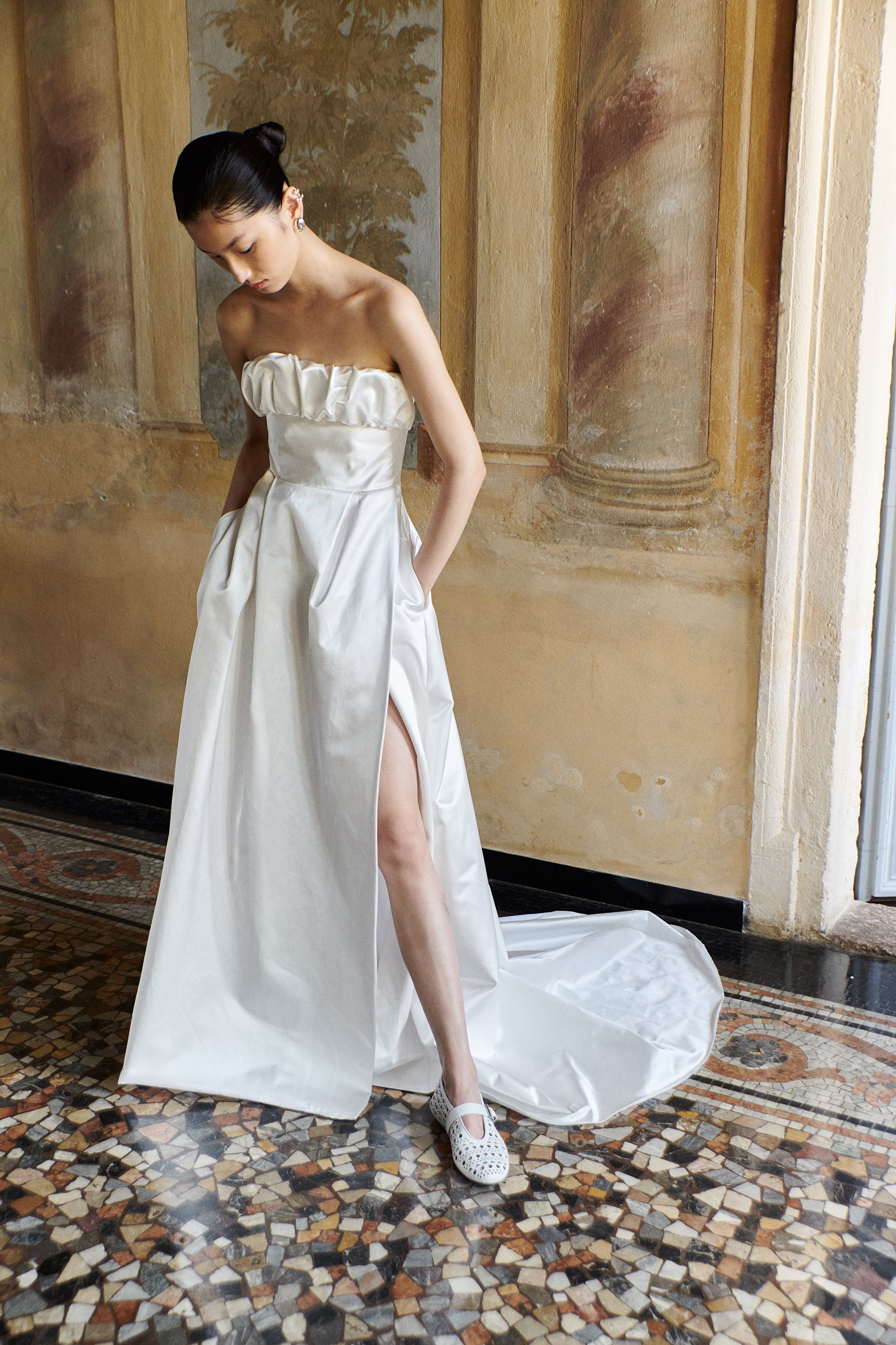 duchese satin dresses STYLE 139 // DUCHESSE SATIN GOWN WITH WRAP SKIRT – THE OWN STUDIO