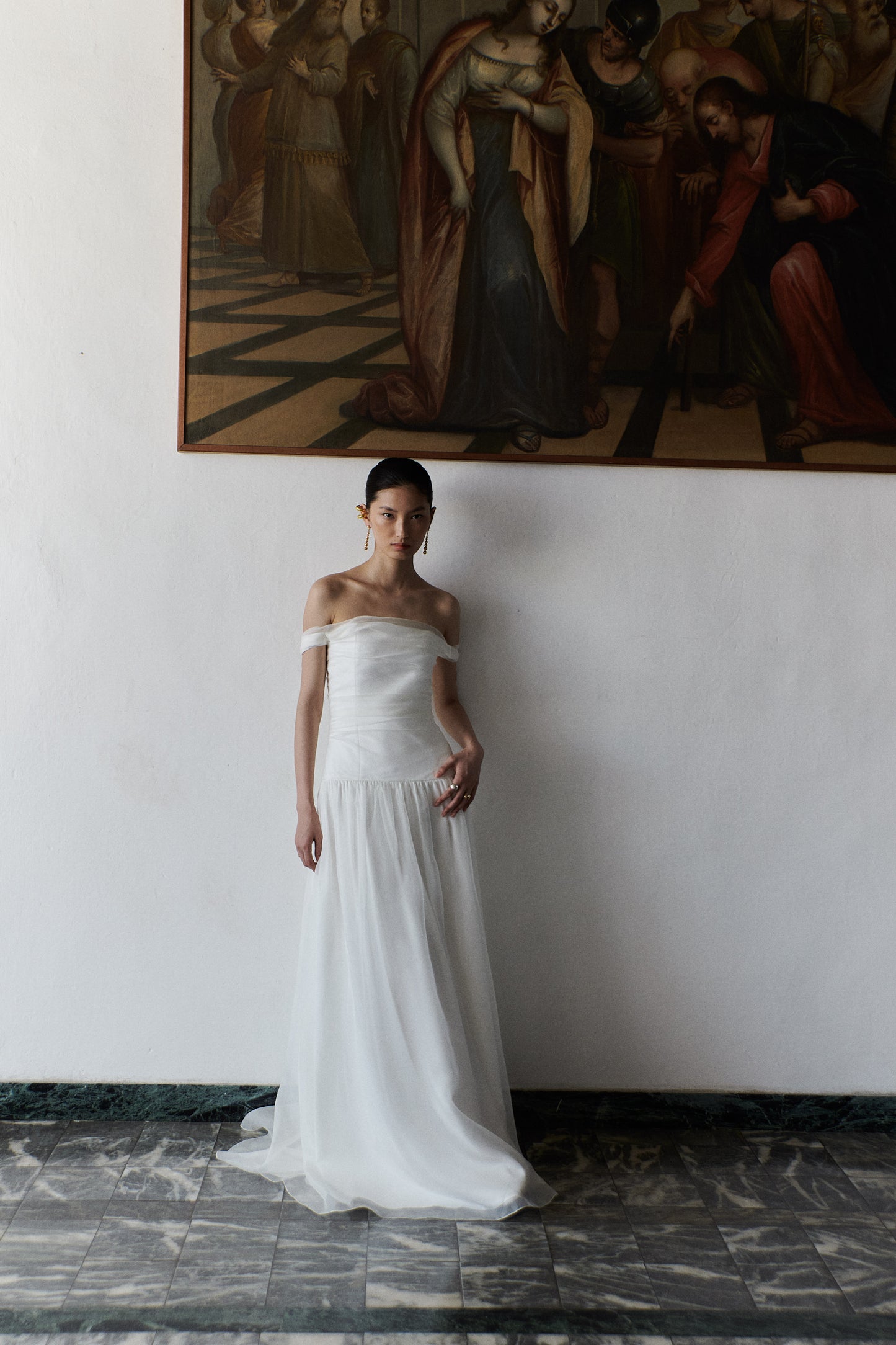 STYLE 107 // OFF THE SHOULDER DROP WAIST ORGANZA THE OWN STUDIO STYLE 107 // OFF THE SHOULDER DROP WAIST ORGANZA THE OWN STUDIO