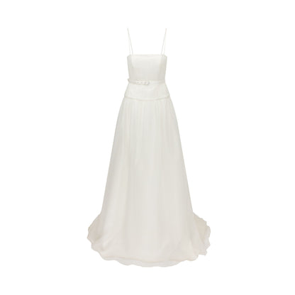 STYLE 095 // PLEATED ORGANZA GOWN WITH DROP WAIST