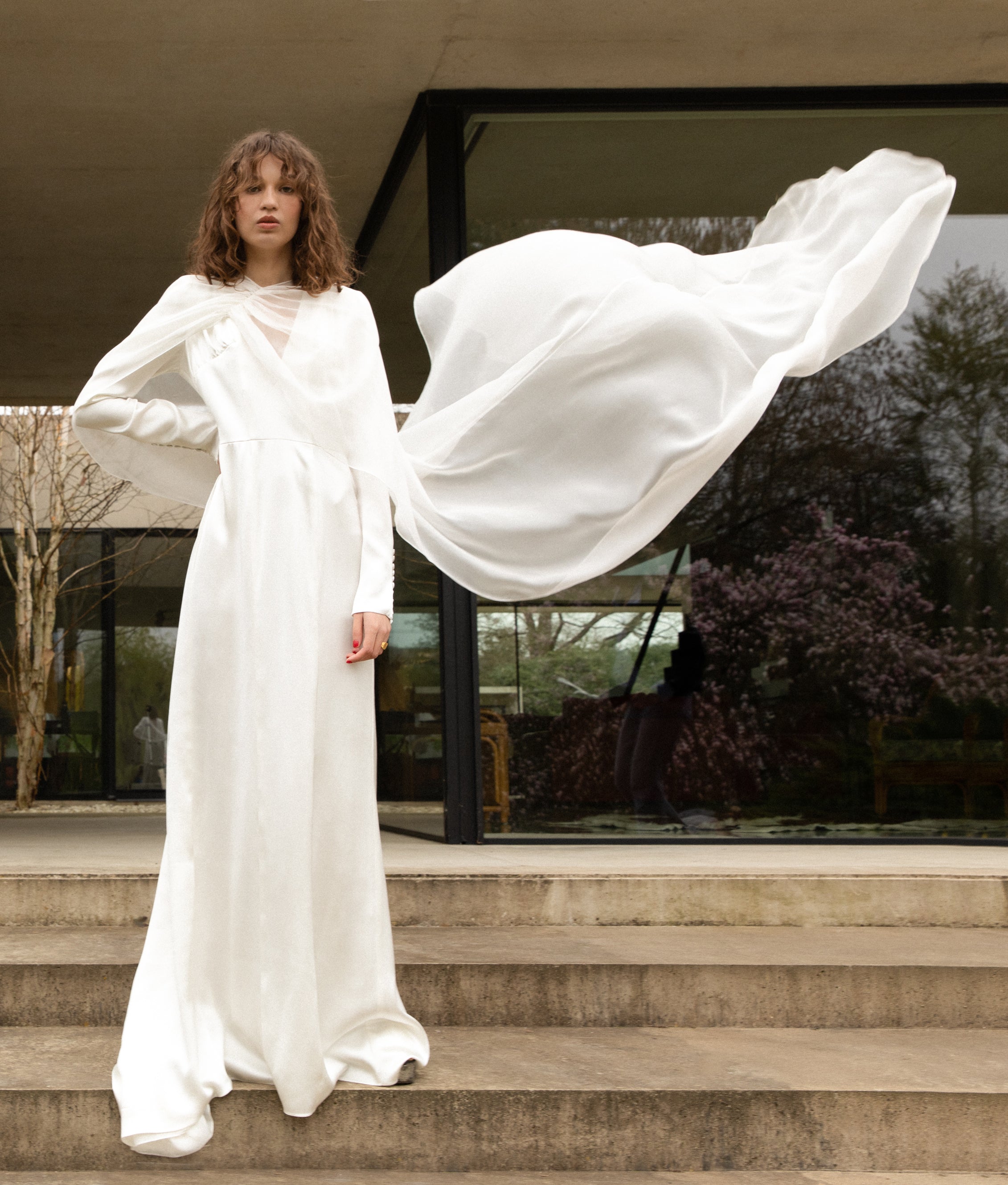 Load image into Gallery viewer, STYLE 037 // SILK CHIFFON CAPE