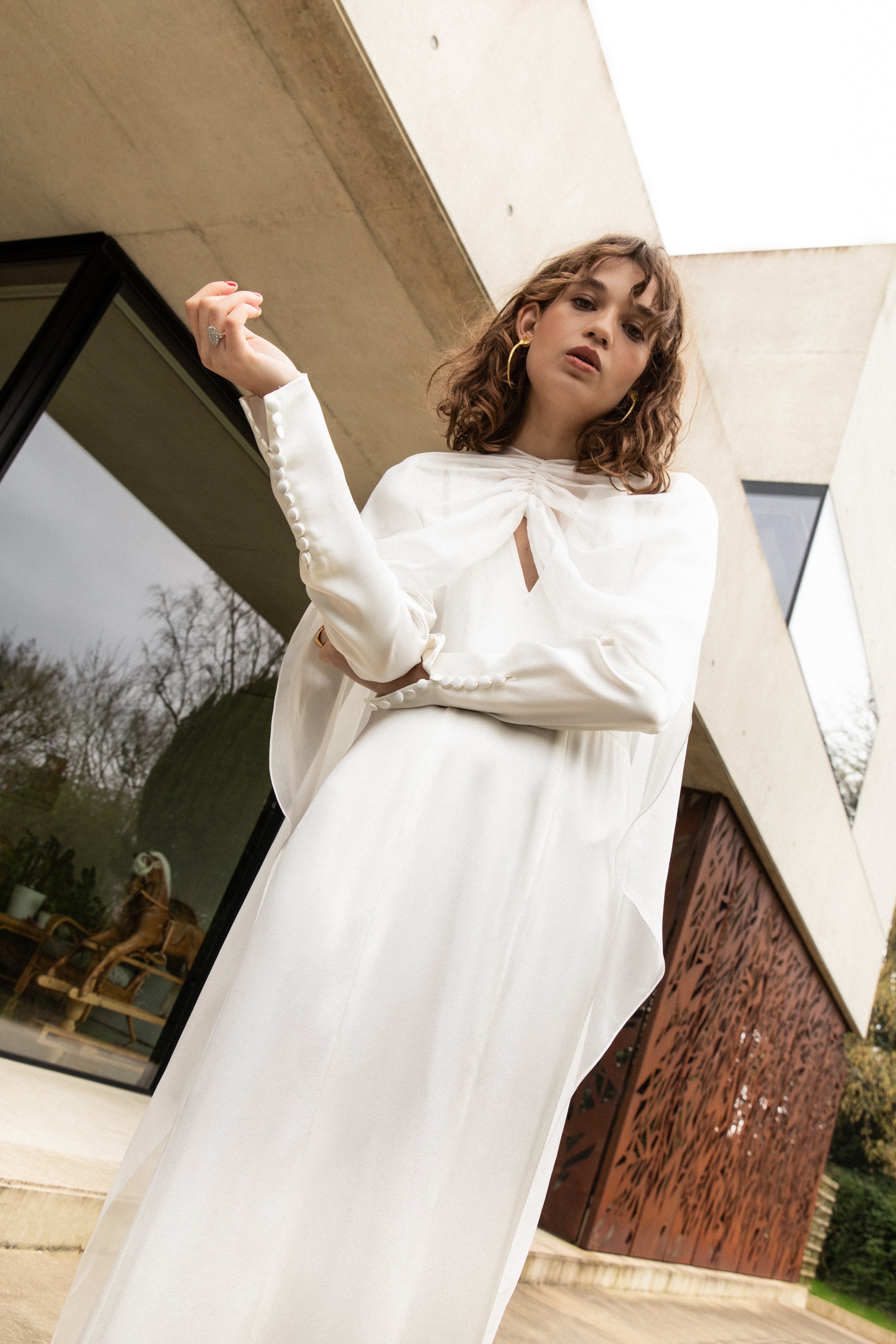 Load image into Gallery viewer, STYLE 037 // SILK CHIFFON CAPE