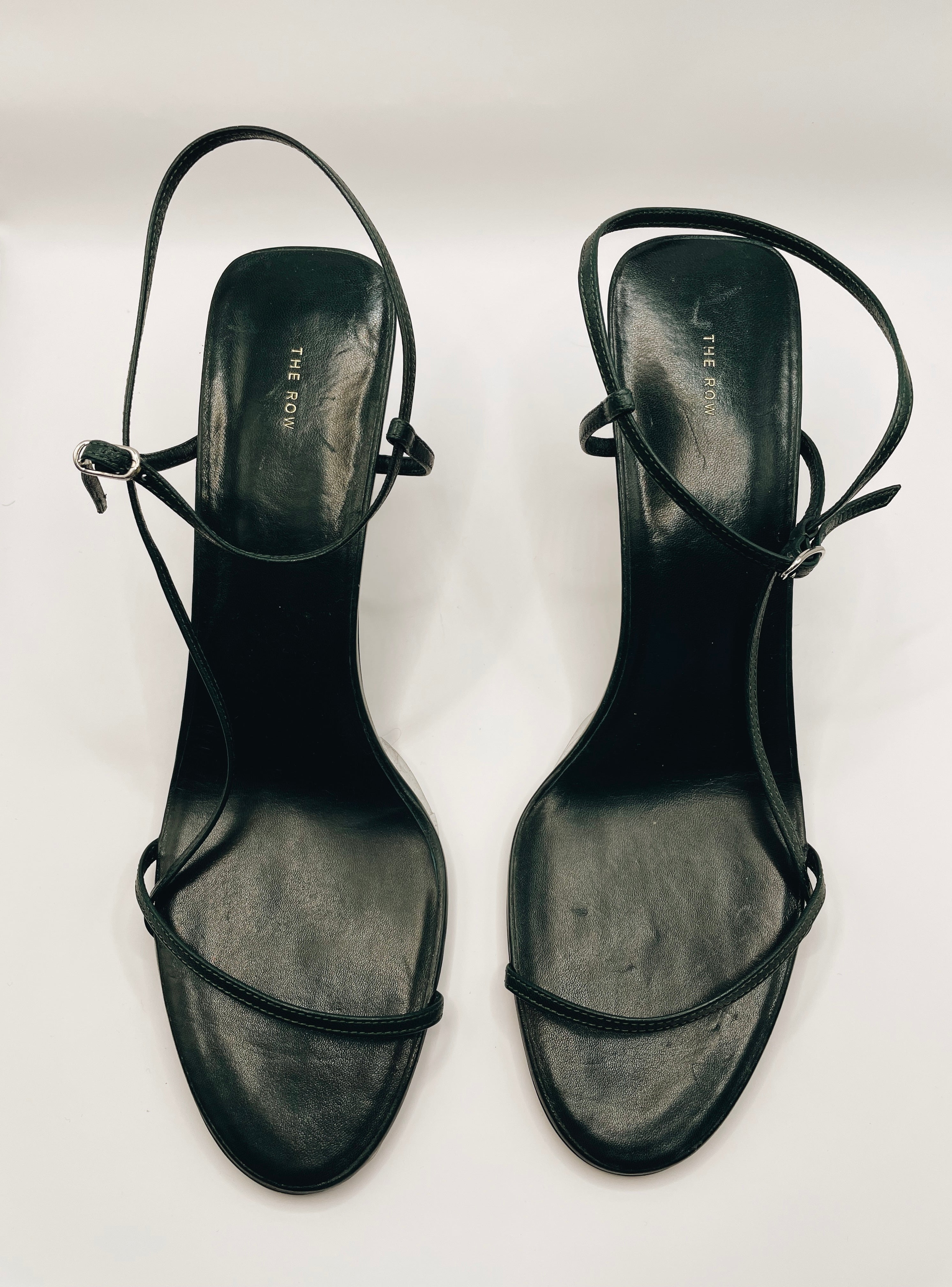 Load image into Gallery viewer, THE ROW BARE LEATHER SLING BACK SANDALS // SIZE 40
