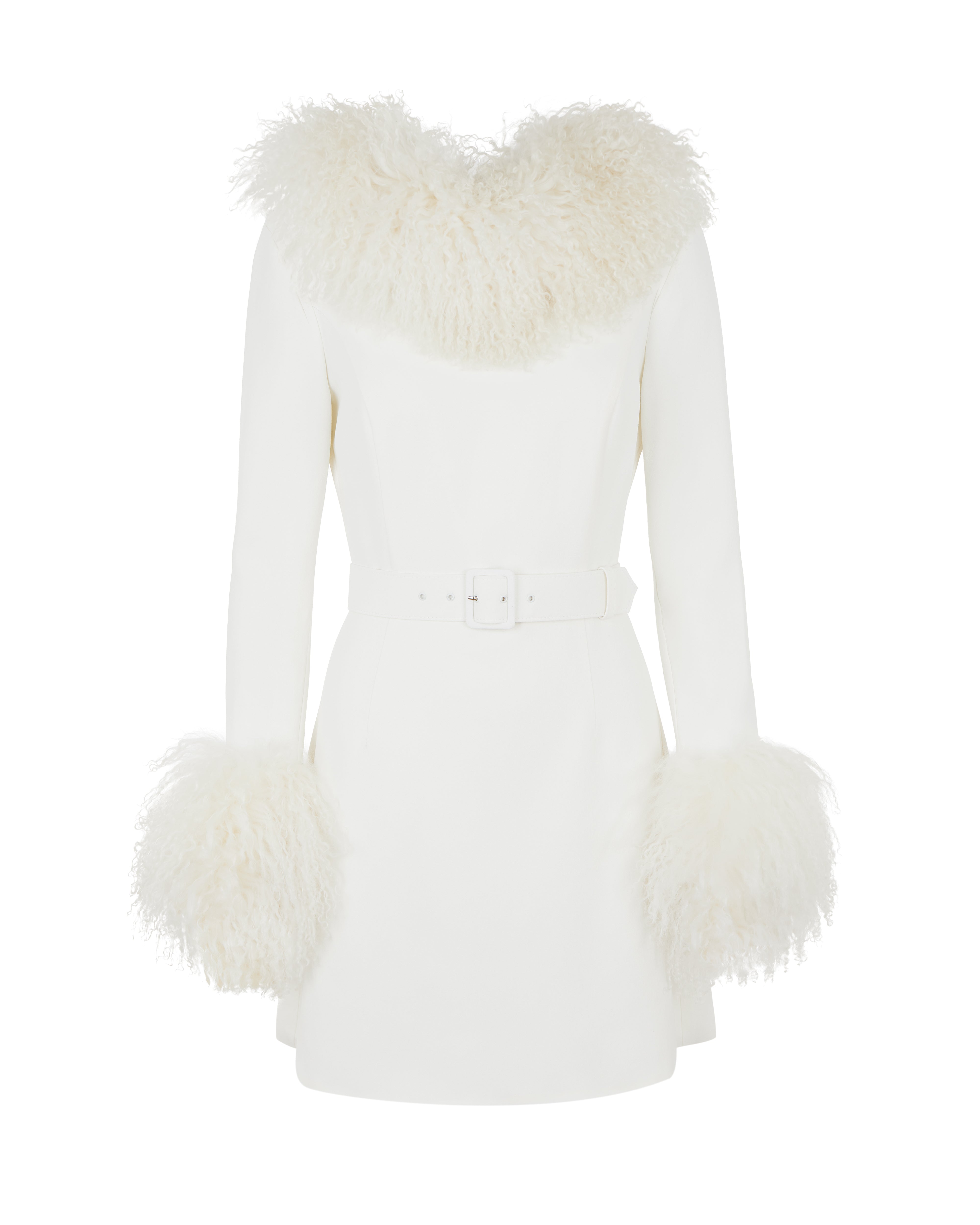 Load image into Gallery viewer, STYLE 086 // LONG SLEEVED MINI TRIMMED WITH SHEARLING